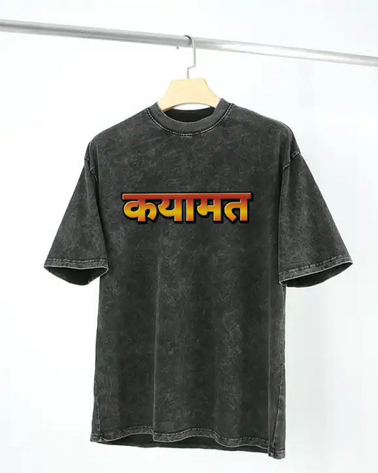 कयामत Graphic Acid Wash Tee