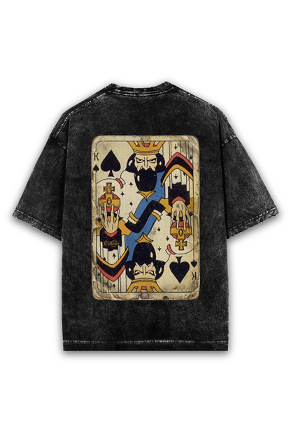 King Of Spades Graphic Acid Wash Tee