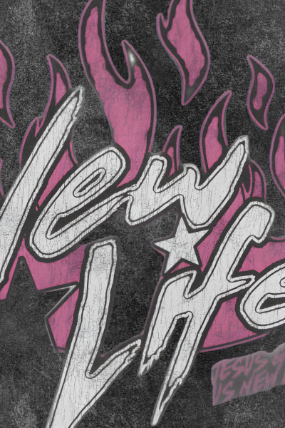 NEW LIFE Graphic Acid Wash Tee