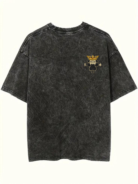 King Of Spades Graphic Acid Wash Tee
